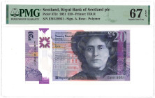 Scotland. 20 Pounds. Banknote. Type 2021. - PMG 67EPQ (AV / Pick / Plomp. Pick# 372c) - UNC.
