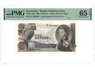 Seychelles. 5 Rupees. Banknote. Type 1968 - PMG 65EPQ (AV / Pick / Plomp. Pick# 14a) - UNC.