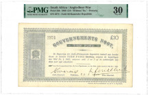 South Africa. 10 Pond. Banknote. Type 1900. Type Gouvernements Noot. - PMG 30 (AV / Pick / Plomp. Pick# 56b) - Very fine.