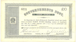 South Africa. 10 Pounds. Banknote. Type 1900. - Very fine +. Very fine +.