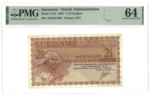 Suriname (Dutch Administration). 2,50 Gulden. Banknotes. Type 1967. - PMG 64 (AV / Pick / Plomp. Pick# 117b). - UNC.