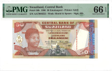 Swaziland. 20 Emalangeni. Banknote. Type 1996. Type Top pop. - PMG 66EPQ (AV / Pick / Plomp. Pick# 26b) - UNC.