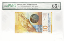 Switerland. 10 Francs. Banknote. Type 2016. - PMG 65EPQ (AV / Pick / Plomp. Pick# 75). - UNC.