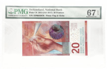 Switserland. 20 Francs. Banknote. Type 2015. - PMG 67EPQ (AV / Pick / Plomp. Pick# 76). - UNC.