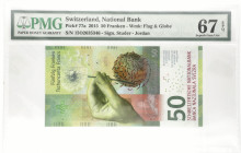 Switserland. 50 Francs. Banknote. Type 2015. - PMG 67EPQ (AV / Pick / Plomp. Pick# 77a). - UNC.