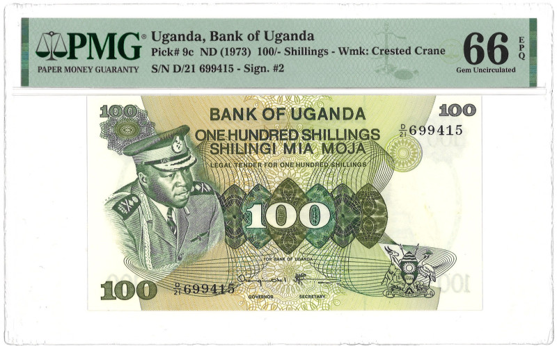 Uganda. 100 Schillings. Banknote. Type ND. - PMG 66EPQ (AV / Pick / Plomp. Pick#...