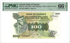 Uganda. 100 Schillings. Banknote. Type ND. - PMG 66EPQ (AV / Pick / Plomp. Pick# 9c) - UNC.
