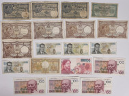 Belgium. Lot 19 Banknotes. Banknote. Type ND. - Fine / Very fine. Fine / Very fine.