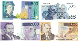 Belgium. lot 4 stuks. Banknote. Type ND. - Extremely fine. Extremely fine.