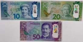 New Zealand. lot 3 Banknotes. Banknote. Type ND. - UNC. UNC.