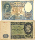 Poland. lot 2 Banknotes. Banknote. Type 1919/1940. - Very fine. Very fine.