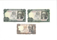 Spain. Lot 3 Banknotes. Banknote. Type 1970/1971. - Extremely fine. Extremely fine.
