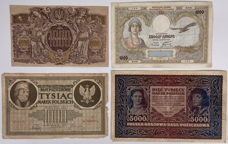 World. Lot 4 Banknotes. Banknote. Type ND. - Fine / Very fine. Fine / Very fine.