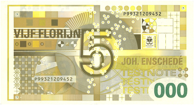 Nederland. 5 Florijn. Testbiljet. Type ND. Type Johan Enchede. - UNC. UNC.