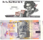 Italy + Switserland. Testnote. Type ND. - UNC. UNC.