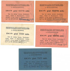 Nederland. Lot 5 Waardebonnen. Waardebon. Type ND. Type Nieuwjaars-uitdeeling. - Prachtig / UNC. Prachtig / UNC.