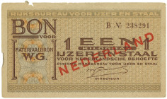 Nederland. 1 Kilo ijzer en staal. Waardebon. Type ND. Type Staatskantoor voor Metalen. - Zeer Fraai. Zeer Fraai.