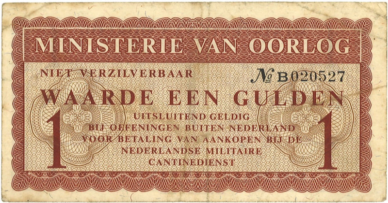 Nederland. 1 Gulden. Bankbiljet. Type ND. Type Ministerie van Oorlog. - Zeer Fra...