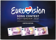Europa. Lot 3 Banknotes. Souvenir notes. Type 2021. Type Eurovivsion 2021 Rotterdam. - UNC. UNC.