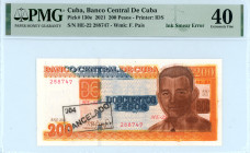 Cuba
Central De Cuba
Ink Smear Error 200 Pesos, 2021
S/N HE-22 288747
Printer: IDS
Watermark: F. Pais
Pick 130e

Graded Extremely Fine 40, with reject...