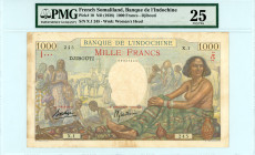 Djibouti French Somaliland
Banque de l' Indochine
1000 Francs, ND (1938)
S/N X.1 245
Watermark: Woman's Head
Pick 10

Graded Very Fine 25 PMG.

From t...