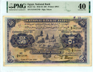 Egypt
National Bank
50 Pounds, 6 July 1942 - Issue of 1942-1945
S/N N/4 041749
Signature Nixon
Printer: BWC
Pick 15c

Graded Extremely Fine 40, Annota...
