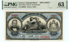 Greece
National Bank (ΕΘΝΙΚΗ ΤΡΑΠΕΖΑ)
Specimen 25 Drachmai, 23 September 1918 - Issue of 1918-1919
Red overprint “SPECIMEN" and two cancellation holes...