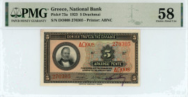 Greece
National Bank (ΕΘΝΙΚΗ ΤΡΑΠΕΖΑ)
5 Drachmai, 28 April 1923
S/N ΔΩ008 270305
Signature with rubber-stamp
Printer: ABNC
Pick 73a; Pitidis 69b

Grad...
