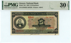 Greece
National Bank (ΕΘΝΙΚΗ ΤΡΑΠΕΖΑ)
25 Drachmai, 15 April 1923
S/N ΕΨ055 567970
Printer: ABNC
Pick 74a; Pitidis 70a

Graded Very Fine 30 EPQ PMG....