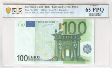 Italy - European Union
European Central Bank
100 Euro, 2002
S/N S06730379953
Signature W.F. Duisenberg
Printer: Banca d’Italia, Plate: J006F4
Pick 5s
...
