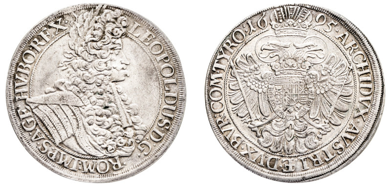 Holy Roman Empire, Leopold I, 1657-1705. Taler, 1695, Vienna mint, variety with ...