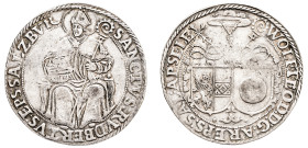 Austrian States, Salzburg, Wolf Dietrich von Raitenau, 1587-1612. Taler, ND (1587-1612), Salzburg mint, 28.79g (Dav. 8187).

Good very fine with light...
