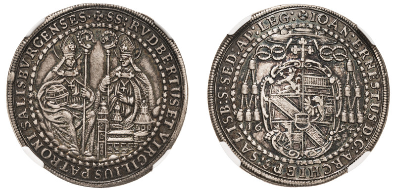 Austrian States, Salzburg, John Ernest of Thun, 1687-1709. 1/2 Taler, 1694, Salz...