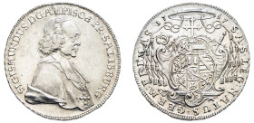 Austrian States, Salzburg, Sigismund III von Schrattenbach, 1753-1771. 1/2 Taler, 1757, Salzburg mint, 14.00g (KM387.1).

Extremely fine, reverse bett...
