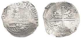 Bolivia, Philip III, 1598-1621. Cob 8 Reales, (1603-1612) P R, Potosi mint, 27.00g (KM10).

Struck on sound metal with name fully visible. 

Graded XF...