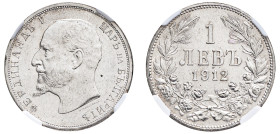 Bulgaria, Ferdinand I, 1887-1918. Lev, 1912, Kremnitz mint (KM31).

A lustrous specimen with sharp details and great eye-appeal , some minor bag marks...