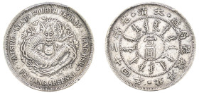 China, Chilli Province, Kuang-hsü (Guangxu), 1875-1908. Yuan (Dollar), Year 24 (1898), Pei Yang Arsenal (Tientsin) mint, dragon eyes in relief variety...