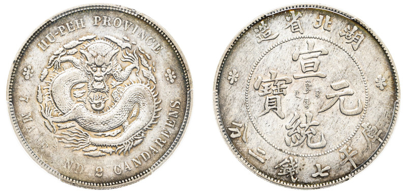 China, Hupeh Province, Hsuan Tung, 1908-1912. 7 Mace and 2 Candareens (Dollar), ...