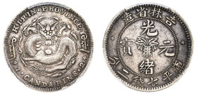 China, Kirin Province, Kuang-hsü (Guangxu), 1875-1908. 7 Mace and 2 Candarins (Dollar), ND (1898), Kirin mint, variety with small scales (KM-Y183; L&M...