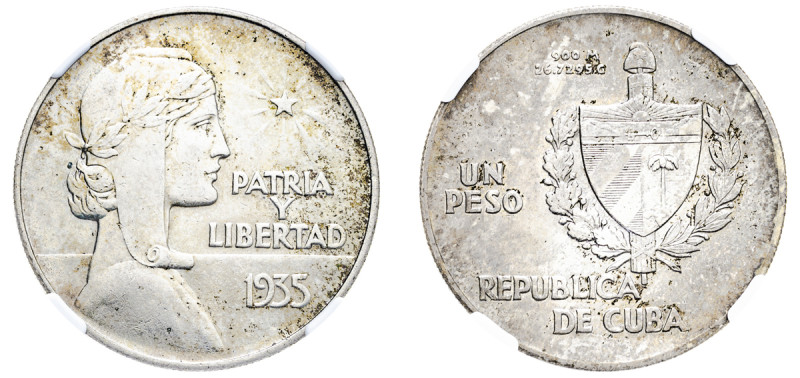 Cuba, First Republic, 1902-1906 and 1909-1959. Peso, 1935, Philadelphia mint (KM...