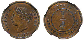 Cyprus, British Administration, Victoria, 1837-1901. 1/4 Piastre, 1879, Royal mint (KM1.1; Fitikides 1).

Graded MS62BN NGC.

From the “Cypriot” colle...