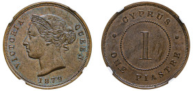 Cyprus, British Administration, Victoria, 1837-1901. Piastre, 1879, Royal mint (KM3.1; Fitikides 26).

Lustrous with a glossy brown patina and hints o...