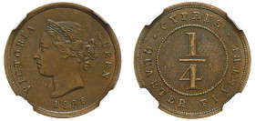 Cyprus, British Administration, Victoria, 1837-1901. 1/4 Piastre, 1898, Royal mint (KM1.1; Fitikides 10).

Dark brown patina with strong details remai...