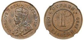Cyprus, British Administration, George V, 1910-1936. Piastre, 1930, Royal mint (KM18; Fitikides 60).

Sharp details accompanied by underlying lustre, ...