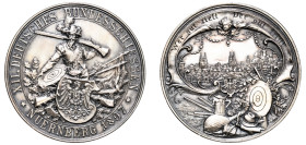 Germany, Berlin. AR Medal, 1897, for the 12th German Shooting Festival in Nurnberg, by C. Balmberger, plain edge, 29.58g, 40mm (Peltzer 1549; Steulman...