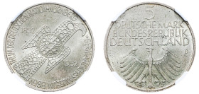 Germany, Federal Republic, 1949-. 5 Deutsche Mark, 1952 D, Centennial of the Germanic Museum in Nurnberg, Munich mint (KM113).

Graded MS62 NGC.

...
