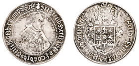 German States, Brunswick-Lüneburg-Celle, Friedrich IV, 1636-1648. Taler, 1640 HS, Goslar mint, 28.71g (KM146.2; Dav. 6494).

Very fine with cabinet-gr...