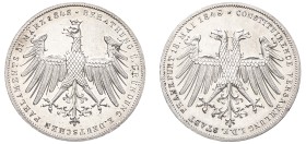 German States, Frankfurt, 1372-1866. 2 Gulden, 1848, Constitutional Convention, 21.20g (KM337; Dav. 643).

Uncirculated with deep proof-like surface...