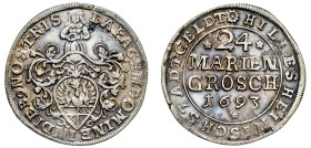 German States, Hildesheim. 24 Mariengroschen, 1693, Hildesheim mint, 17.11g (KM237; Dav. 566).

Extremely fine with exceptional details, razor sharp r...