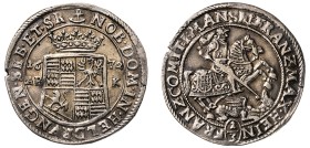 German States, Mansfeld-Bornstedt, Franz Maximilian, 1662-1717 and Heinrich Franz, 1662-1715. 1/3 Taler, 1672 ABK, engraver Anton Bernhard Kobuger, 9....